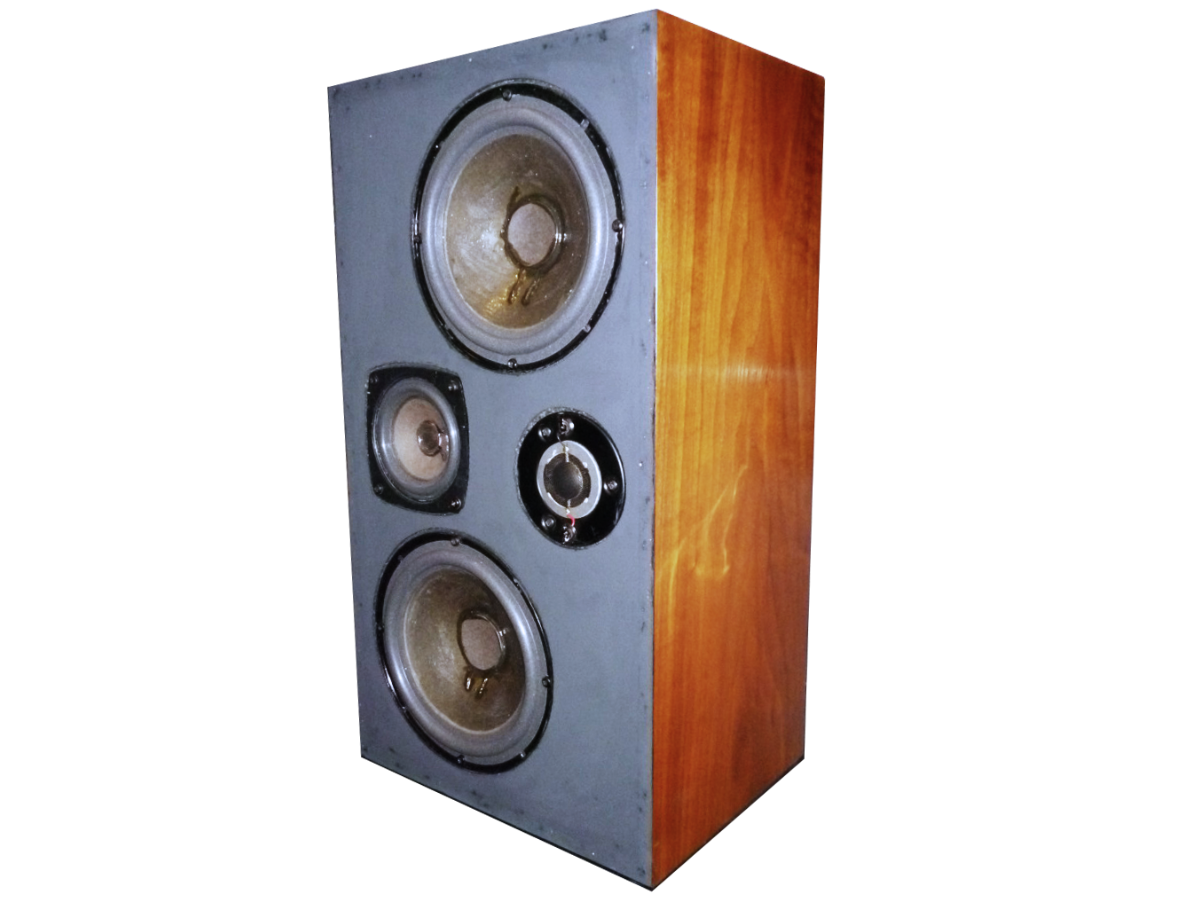 GS401B speaker with walnut veneer ends and black cabinet