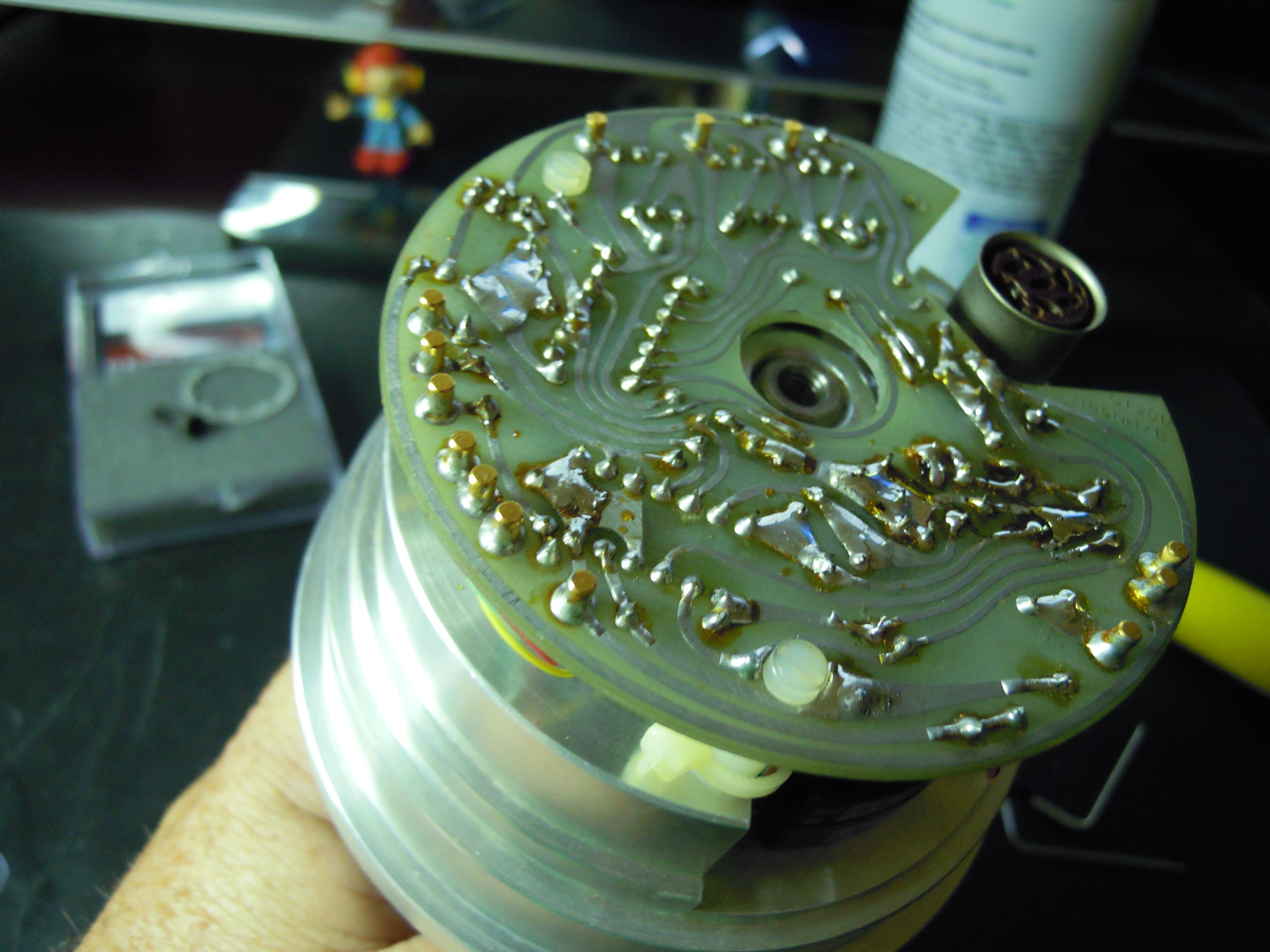 GT2101 motor controller PCB, view showing copper traces and solder joints