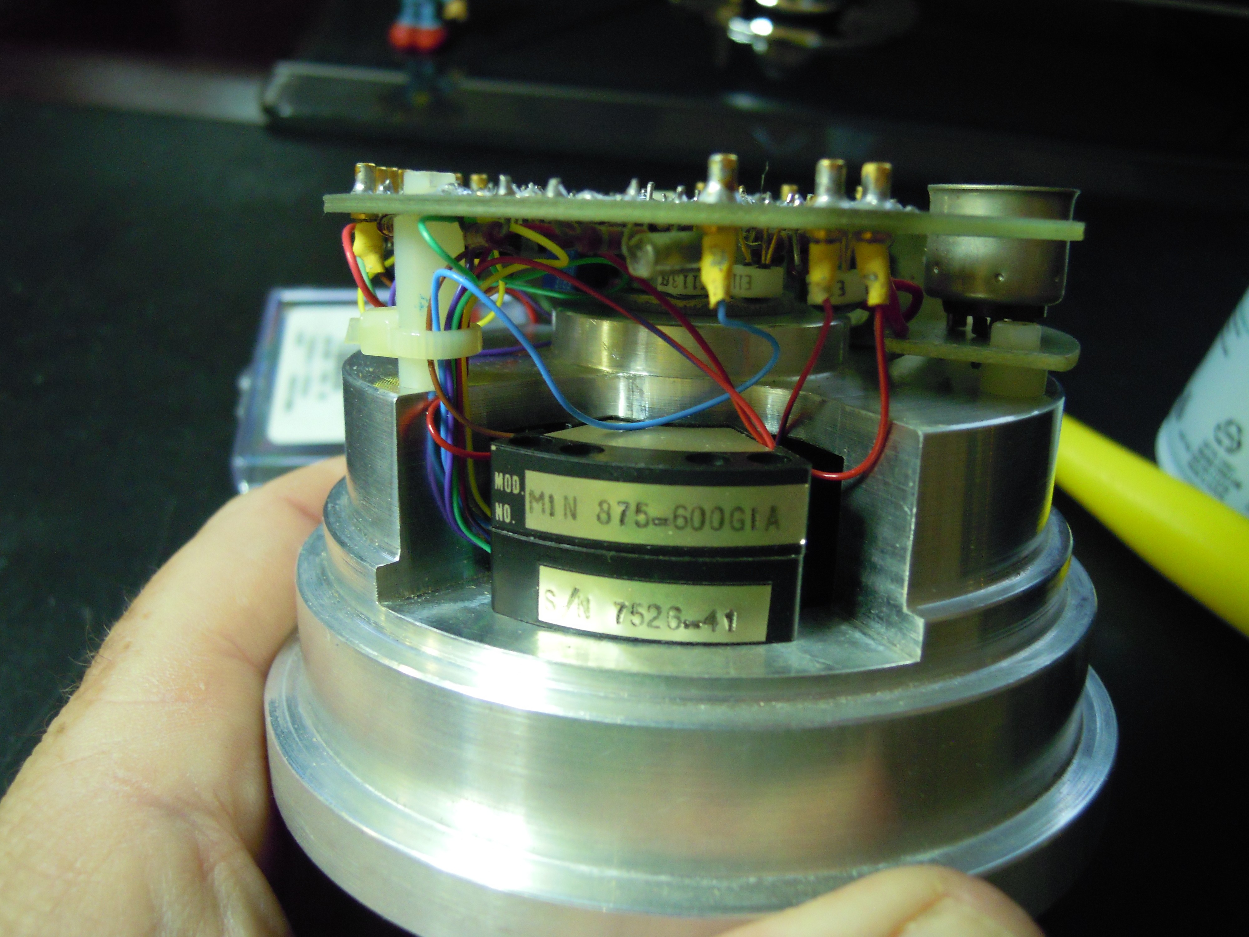 GT2101 motor controller PCB, top view with components, wiring and trimmers